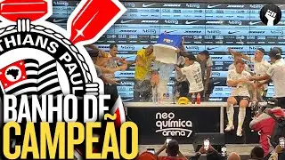 JOGADORES do CORINTHIANS fazem a FESTA na COLETIVA após CONQUISTA da COPINHA 2024
