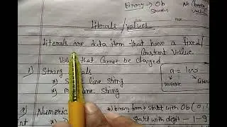 Identifiers and literals in Python