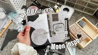 journal diary: moon inspo art journal 🌙✨🖤🪵