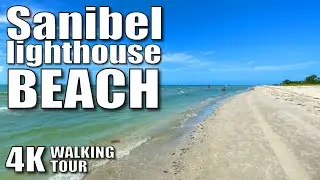 |4K| Sanibel Lighthouse Beach, Sanibel Island, Florida, Walking Tour, Slow TV, Ambient