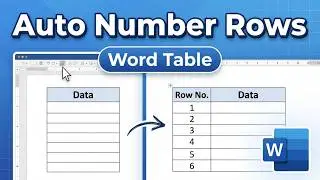 How to Number Rows in Word Table (2026) — Auto Numbering