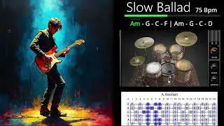 Wistful Ballad - Guitar Backing Track in A Minor/C Major