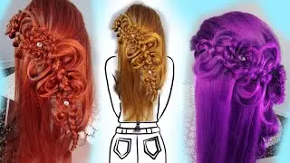 Tutorial braid// Wave braid with flower// Новая причёска с плетением