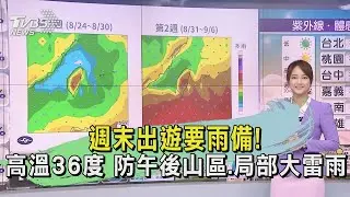 週末出遊要雨備! 高溫36度 防午後山區.局部大雷雨｜早安氣象｜TVBS新聞20240824 