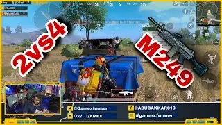 PUBG MOBILE | DUO vs SQUDE | clutch mountage | M249 | GAMEXFUNNER