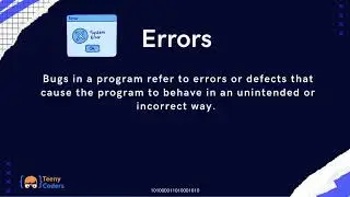Types of Errors in a program? | Errors - Teeny Coders