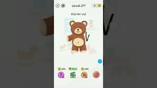 Braindom level 277||stop her cry||tricky puzzle