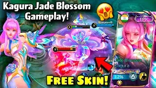 KAGURA NEW FREE EPIC SKIN GAMEPLAY!😍 JADE BLOSSOM🌸🩵