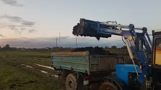 Испытание нового трактора Мтз 82 с телегой( своими руками) из Газона 53