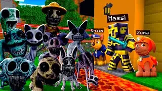PAW PATROL ME AYUDA A DEFENDER MI CASA DE APOCALIPSIS DE ZOONOMALY EN MINECRAFT 😱