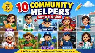 Learn 10 Community Helpers Names in English | Community Helpers for Kids | English Vocabulary
