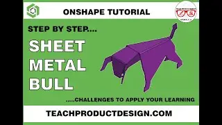 Onshape Tutorial. How to create a SHEET METAL BULL!!! Step by step guide,