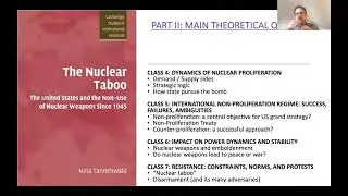 Introduction to Nuclear Security (Diplomacy, History and Politics P277) Professor Thomas Cavanna