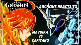Archons reacts to Mavuika Vs Capitano)full fighting Cutscreen Natlan
