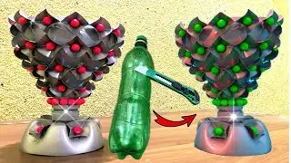 Ideia incrível de artesanato com garrafa de plástico //flower vase// Guldasta