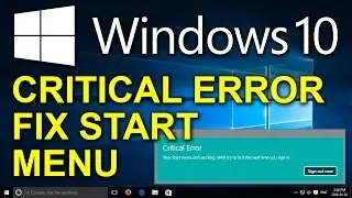✔️ Windows 10 - Critical Error : Your Start menu isn't working. 5 Possible Fixes ...