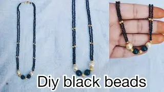 how to make double chain blackbeads at home |daily ware use|handmade black beads chain|thanu vlogs