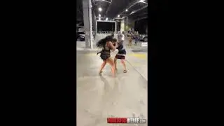Group Of Chicks Get Into a crazy brawl At A Parking Garage