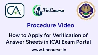 Procedure - How to Apply for Reverification of CA Exam papers in ICAI Exam Portal - FinCourse