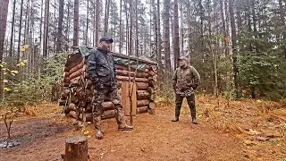 WE'RE GETTING OUR TAIGA HUT PREPARING FOR WINTER. WE HELD A SPOTLIGHT AND CLEANED UP THE AREA. WI...