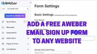 Add a free AWeber email sign up form to any website using HTML, replace Patreon with this system