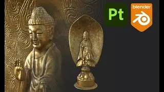 블렌더 석가모니 유물 금동여래입상  sculpt