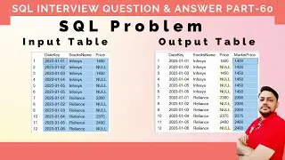SQL Interview Questions And Answers Part 60 |  How to fill NULL values with the last Non NULL value