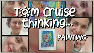 Lonely wine, so sad I am Tom Cruise thinking, impressionist painting watercolor by Gabriela Romaria