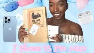 IPHONE 13 PRO MAX 256GB UNBOXING +AIRPODS PRO |Sierra blue￼| w/accessories🍬￼