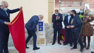 Descubrimiento del hito del Camino del Azahar en Hoya del Campo