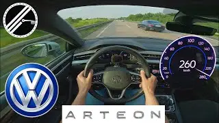 VW Arteon Shooting Brake 2.0 TDI DSG | 200 PS | Top Speed Drive German Autobahn No Speed Limit POV