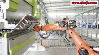Auto Loading + CNC turret Punch+Robot Auto Bending for steel door