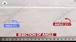 construction by bisection of angle 33¾ and 37½ degree using set square