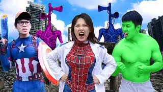 Spider-man into The Spider-verse 2024 - Ep.107: Team Hulk, Spiderman VS Team Siren Head - BigGreenTV