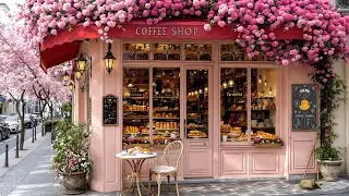 Quiet Morning Spring Jazz 🌷☕ Tranquil Jazz Music at Cozy Coffee Shop Ambience for Relaxation, Study
