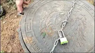 Замок для крышки бетонных колец, как сделали.