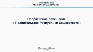 Оперативное совещание в Правительстве Республики Башкортостан: прямая трансляция 20 февраля 2023 г.