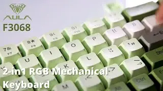 AULA F3068 BT5.0 and Wired 2-in1 RGB Mechanical Keyboard (68 Keys)- Video 2