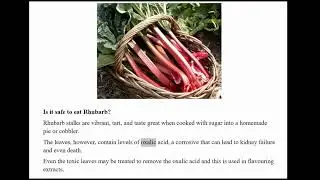 Rhubarb. What is the poisonous part. 