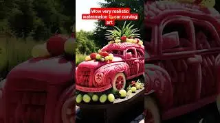 wow very realistic 🍉 watermelon car carving art #car #shortsfeed #watermelon #shorts