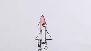 Hand Drawn Spaceship Animation