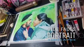 COUPLE  Portrait || Watercolor On Canson Sheet || Full Timelapse Video | commercial artwork