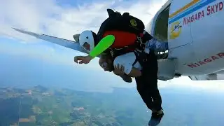 Skydiving over the Niagara Falls, Ontario, Canada