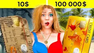 5$ VS ЗОЛОТАЯ БЕЗЛИМИТНАЯ КАРТА || Денежный челлендж! БОГАТЫЕ vs БЕДНЫЕ от 123 GO! CHALLENGE