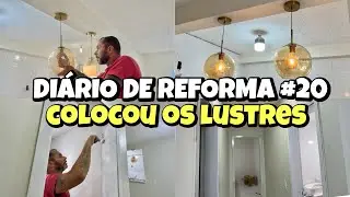 VLOG: COLOCOU OS LUSTRES NA SALA| ficou lindoo| pintando as portas de branco| colocou o interfone🏠💡✨