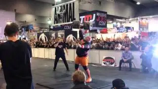Dimitar Saratinov 140kg 308lb monster dumbbell press record 2016 Arnold Classic Australia Strongman
