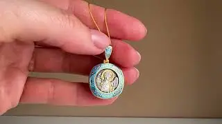 Ангел хранитель из серебра с горячей эмалью.