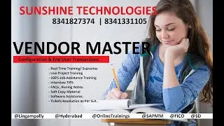 Vendor Master - SAP MM Online Training Videos