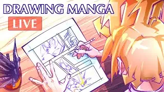 Drawing Manga Panels Real Time | Anime Manga Sketch