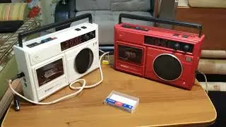 Красное и белое.  Две Томи М 304С. Пишем с магнитофона на магнитофон